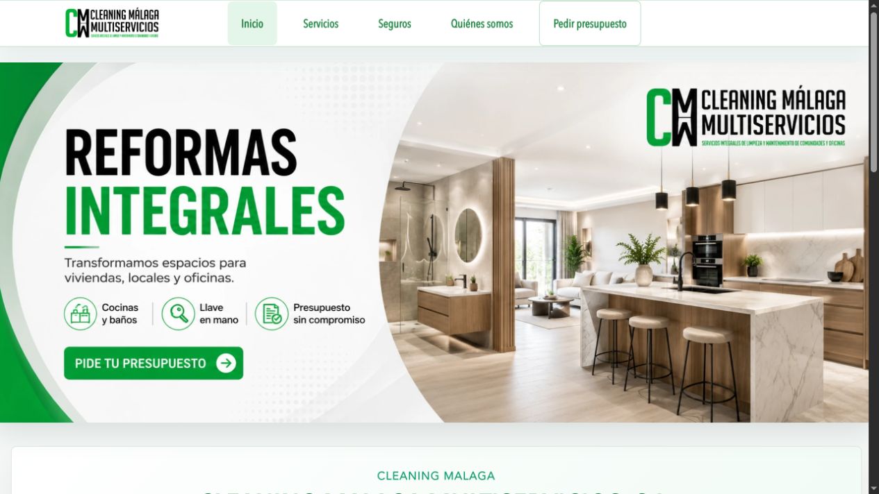 Captura de la web de Cleaning