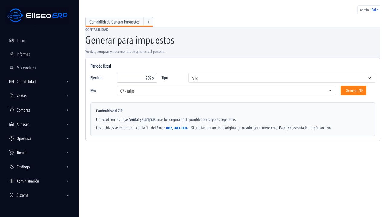 Generación real de documentación para impuestos