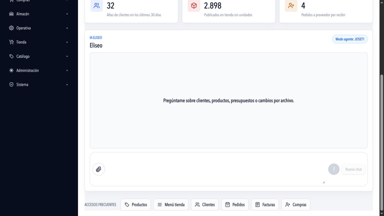 Asistente real de EliseoGo preparado para importar archivos